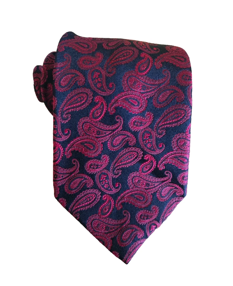 Corbata Croft and Barrow Paisley roja y negra, oscura, misteriosa, ¡divertida! Foto 4 de 4