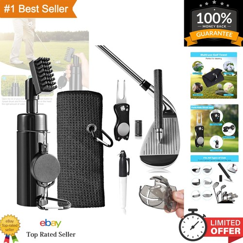 6Piece Golf Club Cleaning Kit with Brush, Towel, and Divot Tool for