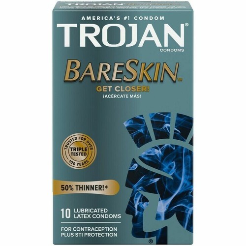 Trojan Sensitivity Bareskin Thinnest Sensitive Lubricated Latex Condoms - Picture 3 of 5