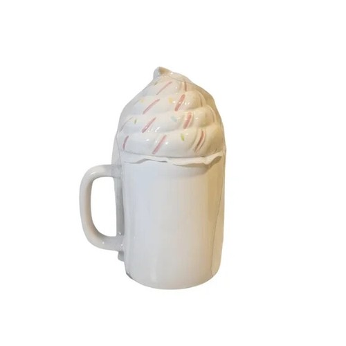 Rae Dunn HAPPY BIRTHDAY Ceramic 20 ounce Mug Whipped Cream and Sprinkles Top - Picture 3 of 5