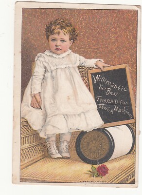 Willimantic Linen Spool Thread Chalkboard S Meserve & Son Bar Mills ME c1880s