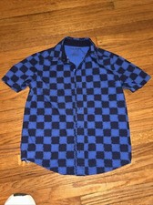 Tommy Bahama Kids Blue Check Short Sleeve Button-Up Shirt Size 5 6 Small T8