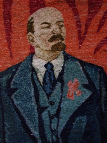 Ukrainian Soviet USSR Lenin portrait tapestry carpet rug gobelin soc realism - Picture 3 of 7