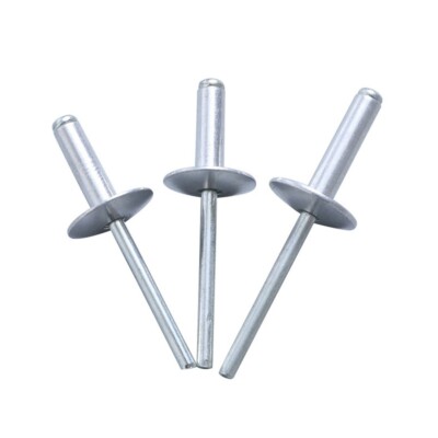 100-2000 PCS LARGE FLANGE ALUMINUM POP RIVETS 3/16'' X 3/4'' BIG HEAD STEEL