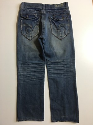 F.U.S.A.I Fusai Jeans Mens 36x30 Blue Denim Distressed streetwear 