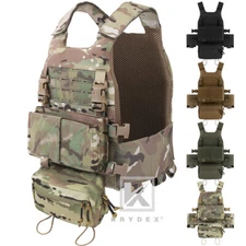 KRYDEX Low Vis Slick Armor Plate Carrier & Tactical Placard Holder & Drop Pouch