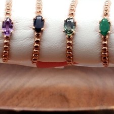 Birthstone Rings 10k Rose Gold multiple month colors  finger sizes stackable