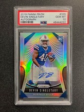 2019 PANINI PRIZM ROOKIE AUTOGRAPH DEVIN SINGLETARY - PSA 10  BILLS/TEXANS