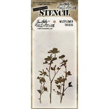 Scrapbooking Crafts Tim Holtz Layered Stencil Wildflower 4.125" X 8.5"