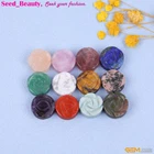 12Pcs Natural Gemstones Hand Carved Flower Plant beads Jewelry Making 14mm Beads