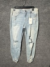 NWT Cello High Rise Crop Fray Hem Skinny Jeans Women  s Size 11