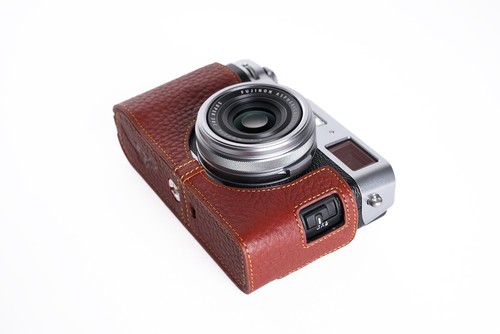 Funda protectora completa de cuero real genuino para cámara para FUJIFILM X100F parte inferior abierta - Imagen 8 de 9