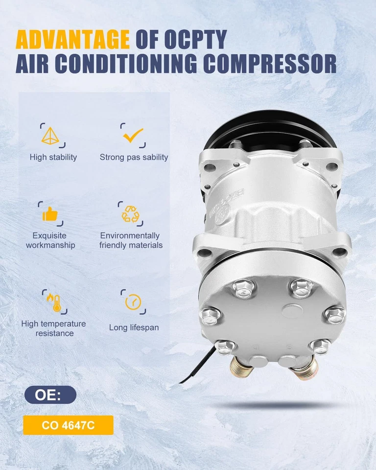 AC 空调压缩机 带离合器 适用于 Mack LE CH CL MR CO 4647C — 第 4/4 张图片