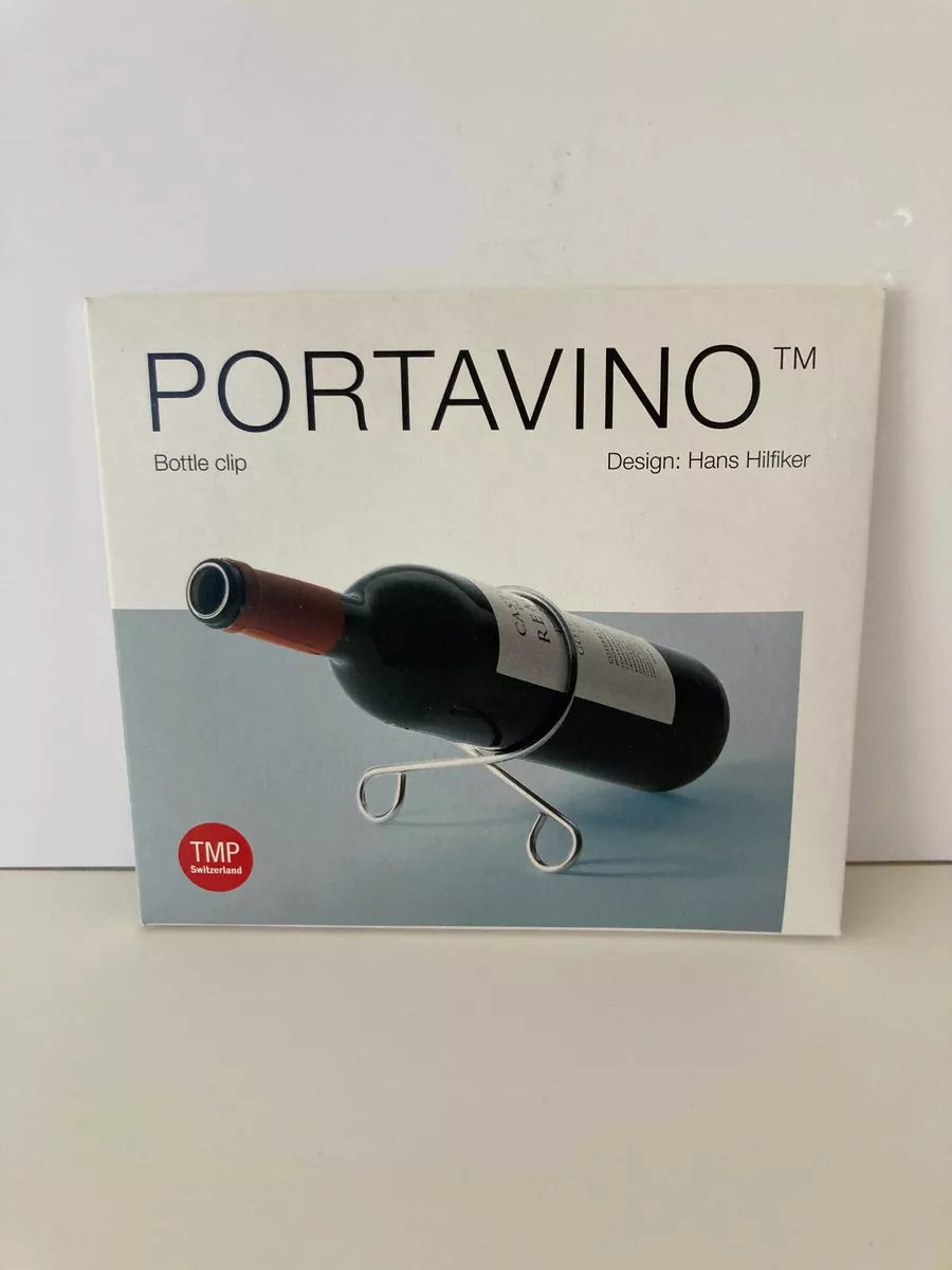 Portavino Chrome Wine Bottle Holder w Box Original design by Hans Hilfiker