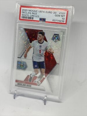 2020 Panini Mosaic UEFA Declan Rice White Circles England - PSA 10 