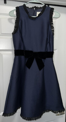 Kate Spade New York Navy Blue Black Velvet Bow Fit & Flare Dress size 4 $428 | eBay Kate Spade New York Navy Blue Black Velvet Bow Fit & Flare Dress size 4 $428 | eBay