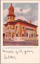 FARGO, North Dakota Postcard "U.S. GOVERNMENT BUILDING" Porte Printing #103