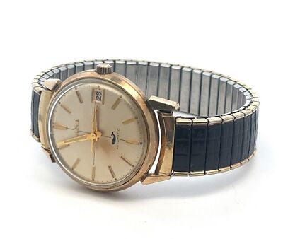 Vintage Bulova Sea King 10KT RGP Bezel Automatic Date Stick Dial Mens Watch 