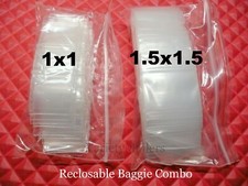 200 Reclosable Plastic Storage Bag Combo ~ 1x1 & 1.5x1.5 ~ Tiny Seal-Top Baggies