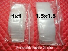 200 Reclosable Plastic Storage Bag Combo ~ 1x1 & 1.5x1.5 ~ Tiny Seal-Top Baggies