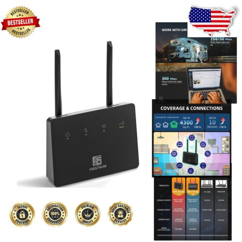 Compact 4G LTE Router with SIM Slot & Dual Antenna - Perfect for Travel & Home