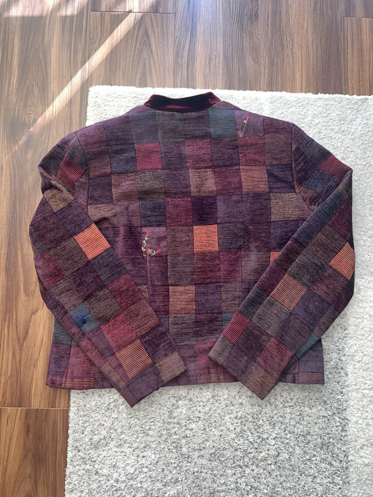 BETS by Canvasback Red Patchwork Flower Blazer Wo… - image 3