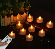 LED Tea Lights with Remote Control: Battery Operated  Flameless Candles