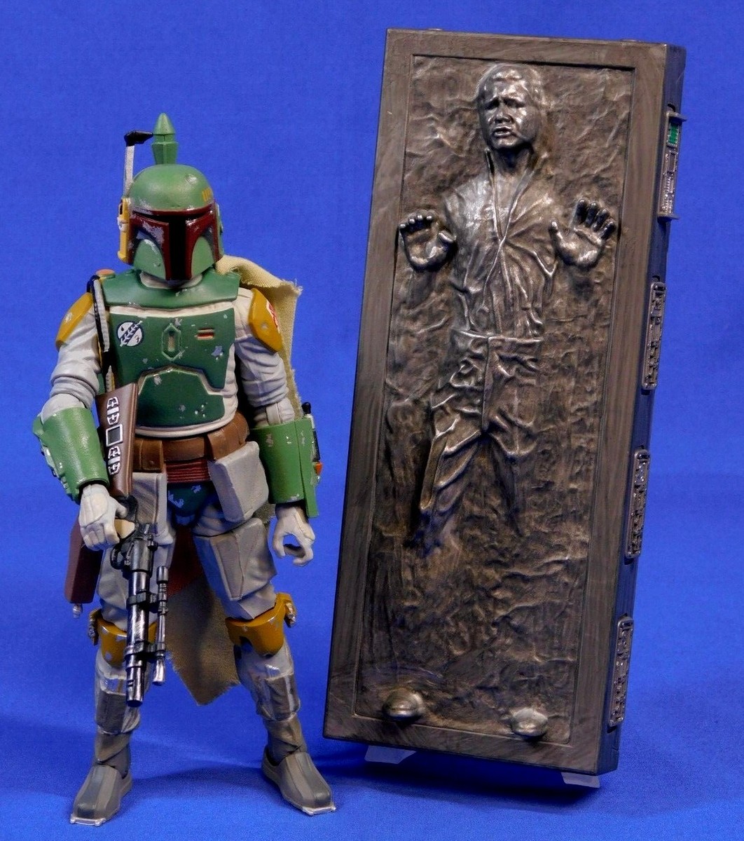 STAR WARS BLACK SERIES BOBA FETT & HAN SOLO CARBONITE 2013 SDCC