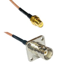 RG316 RP-SMA FEMALE to BNC Flange Female RF Cable Rapid-SHIP LOT