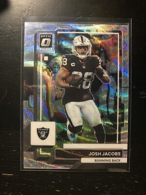 2022 Donruss Optic Premium Silver Wave Prizm /300 Josh Jacobs Card #102 PWE