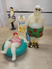Vintage Lot Of 4 Boston Warehouse Candles Sun Bathers  Decorative Candles 