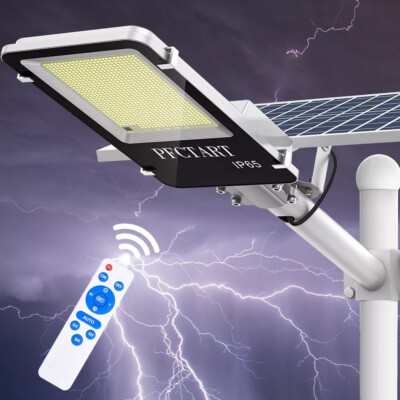 Solar Street Light LED 6500K Commercial Solar Lights Outdoor Dusk to Dawn Lamp
