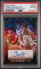 2023-24 NBA Hoops - Hoops Ink Tyrese Haliburton #HI-HAL Hyper Gold (AU) PSA8