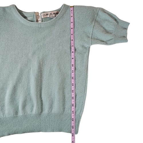 Vintage Chaus Petites Cropped Sweater, Lambs Wool&Rabbit Hair, Light Blue,PSmall - Picture 6 of 8