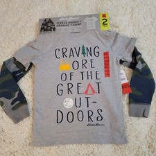 Eddie Bauer Kids Camo Hoodie and Graphic T Shirt. M 10/12 New