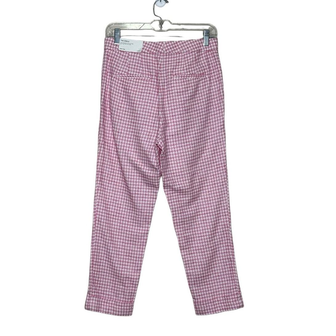 Ann Taylor pink white houndstooth ankle pants size 4P