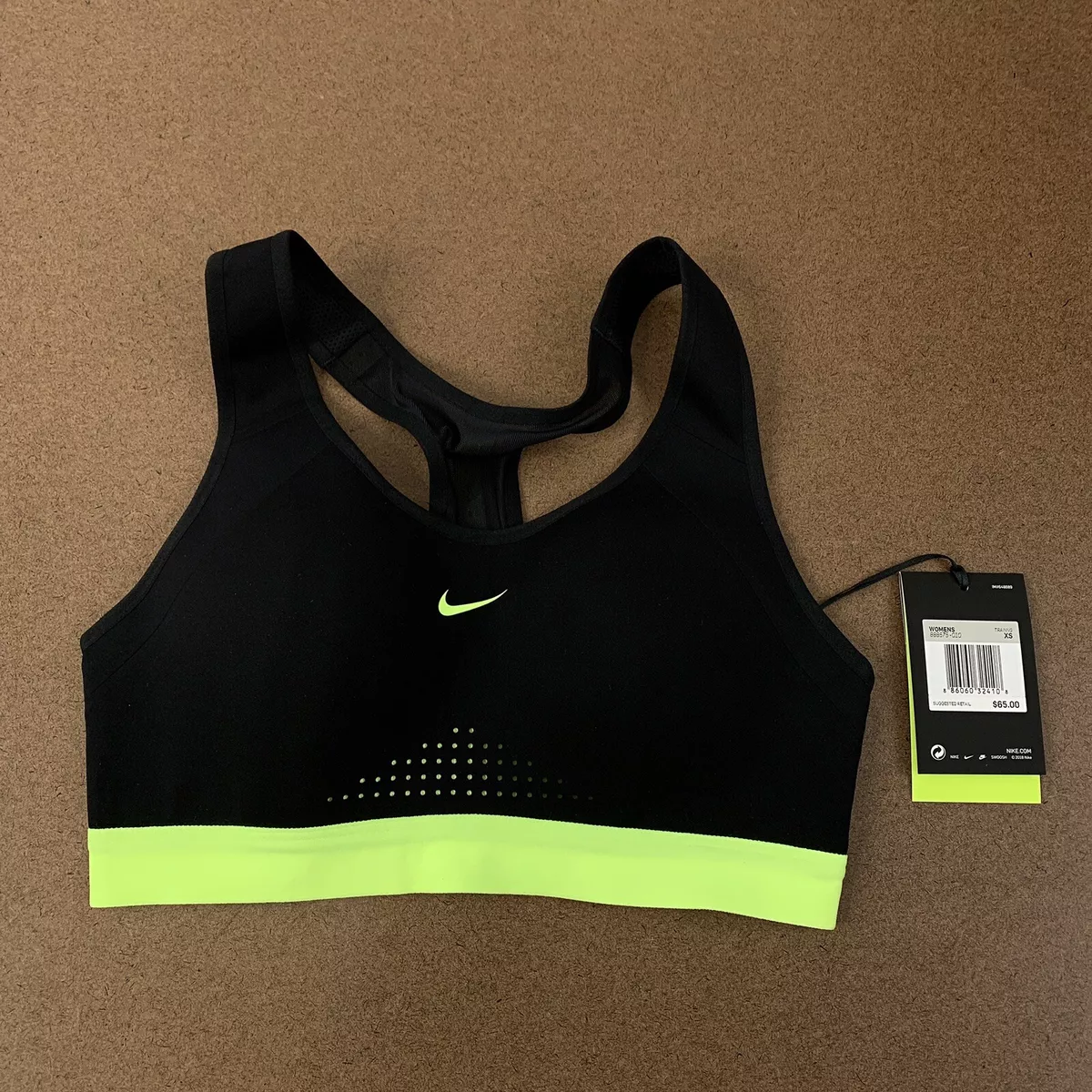 Nike Training motion adapt high support bra in black