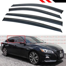 FOR 19-2025 NISSAN ALTIMA BLACK TRIM CLIP-ON  WINDOW VISOR RAIN GUARD DEFLECTOR