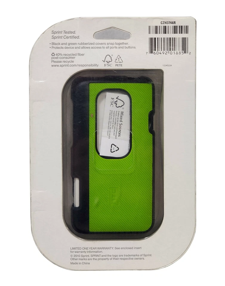 NOVA Capa Protetora Sprint VERDE/PRETO para Telefones HTC EVO 3D Smart Safeguard - Imagem 2 de 3