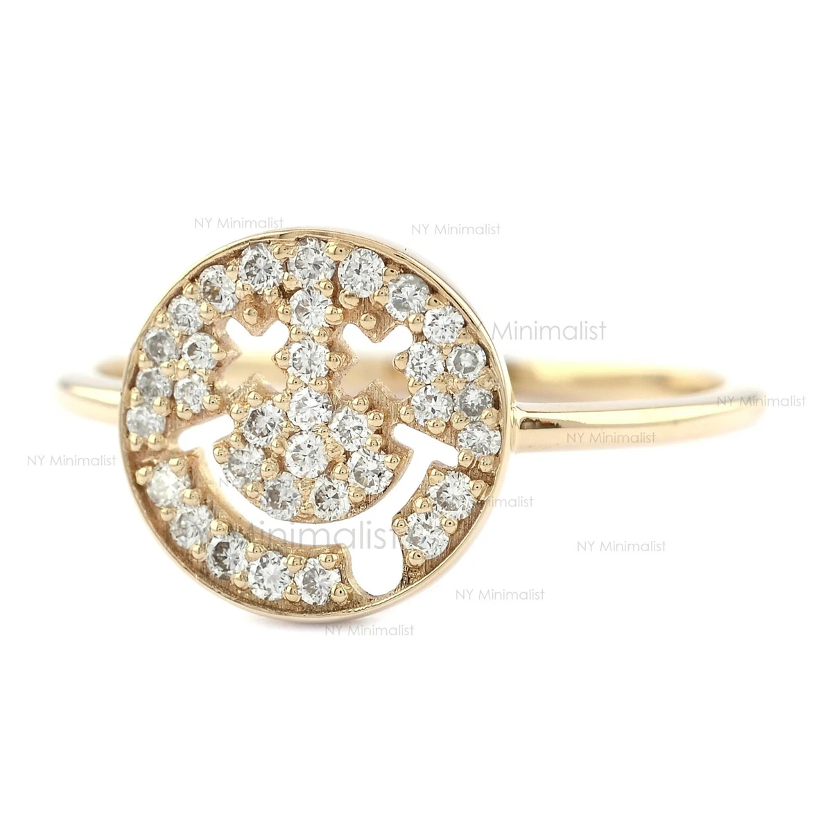 Smiley face diamond ring sale