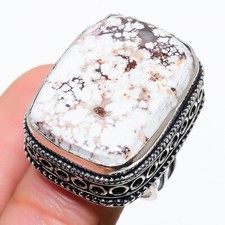 Natural Wild Horse Jasper Gemstone 925 Sterling Silver Jewelry Ring Size 7 US 