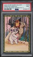 Marketplace image: 2022 Topps Chrome Star Wars Retro Rewind Superfractor Princess Kneesaa 1/1 PSA 9