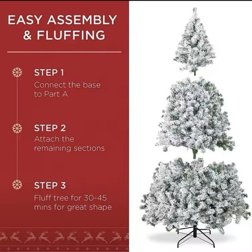 Giantex Gran Sasso 230cm Albero di Natale Innevato 1346 Rami Super Folto - Afbeelding 4 van 10