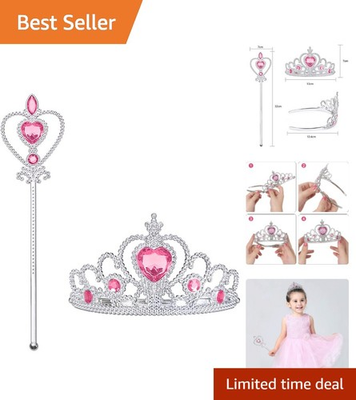 #ad Vicloon 2PCS Princess Dress Up Accessories Set: Crown amp; Wand for Girls Ages 3 $14.39