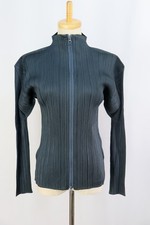 PLEATS PLEASE Green Zip Front Jacket ISSEY MIYAKE 222 0272