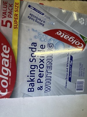 Colgate Baking Soda and Peroxide Toothpaste Whitening Teeth 8 Oz. Tube (5 Pack)