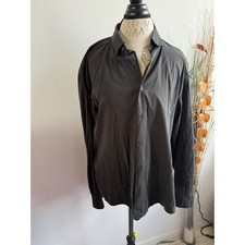 Prada Mens Black Cotton Blend Stretch Button Down Shirt Made in Italy Size 15.75