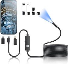 Endoscope Camera 1920P HD Borescope with 32.8ft Semi-Rigid Cable  8 LED Lights