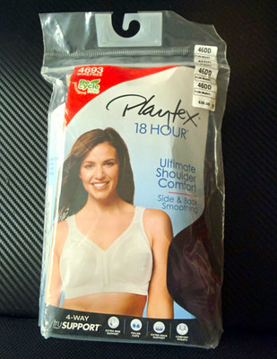 Playtex 18 Hour 4693 Full Coverage Wireless Bra Tagless Plum 46DD