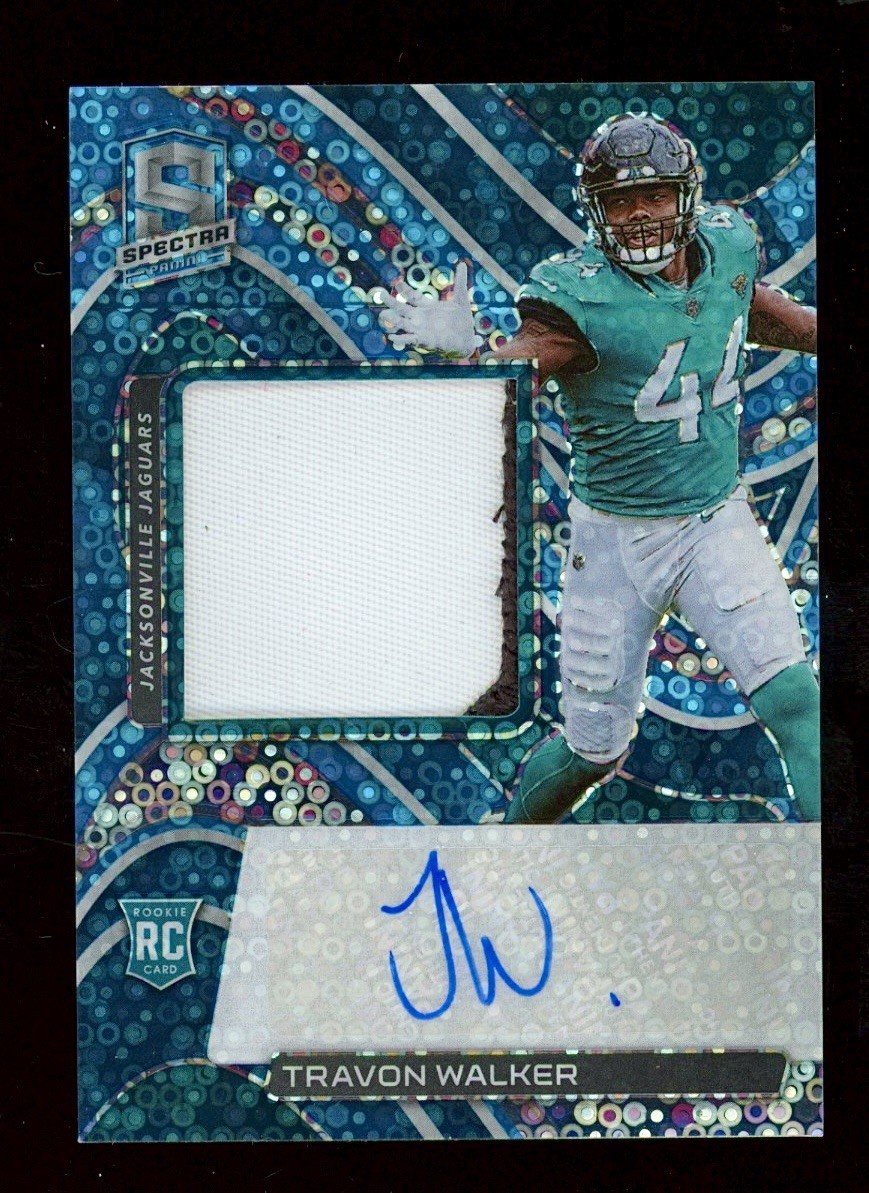 2022 Panini Spectra Blue Disco Rookie Patch Auto Travon Walker Jaguars #/60